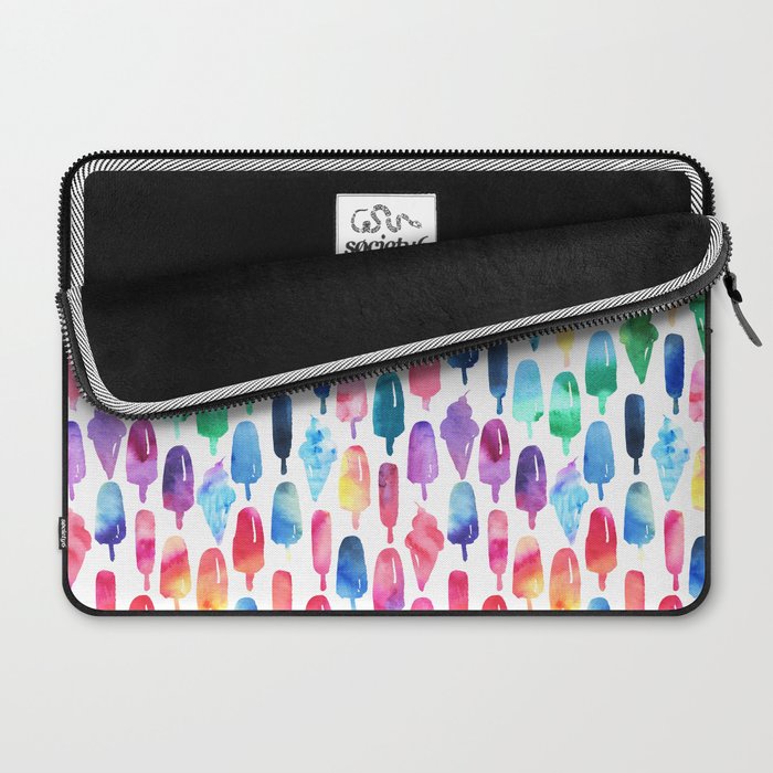 Rainbow Watercolor Popsicles Ice Cream Cones Laptop Sleeve Gallery Image 2