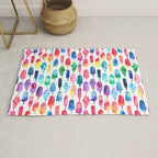 Rainbow Watercolor Popsicles Ice Cream Cones Rug Gallery Image 1