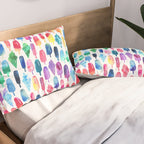 Rainbow Watercolor Popsicles Ice Cream Cones Pillow Sham Gallery Image 2
