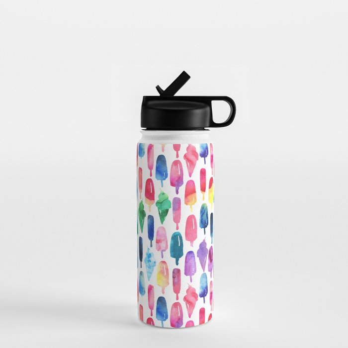 Rainbow Watercolor Popsicles Ice Cream Cones Water Bottle Gallery Image 1