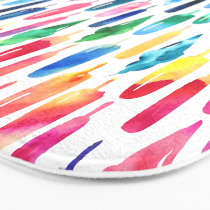 Rainbow Watercolor Popsicles Ice Cream Cones Bath Mat Gallery Image 3