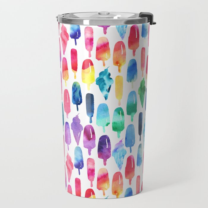 Rainbow Watercolor Popsicles Ice Cream Cones Travel Mug Gallery Image 2