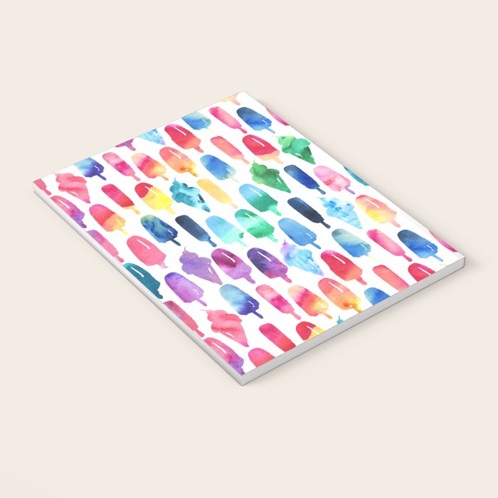 Rainbow Watercolor Popsicles Ice Cream Cones Notebook Gallery Image 3