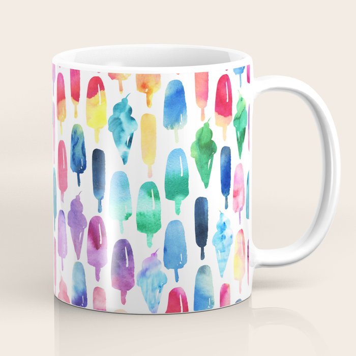 Rainbow Watercolor Popsicles Ice Cream Cones Coffee Mug Gallery Image 1