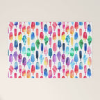 Rainbow Watercolor Popsicles Ice Cream Cones Welcome Mat Gallery Image 1
