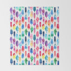 Rainbow Watercolor Popsicles Ice Cream Cones Throw Blanket Gallery Image 2