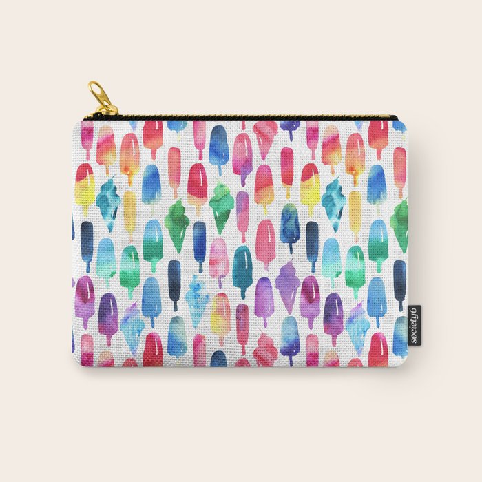 Rainbow Watercolor Popsicles Ice Cream Cones Carry All Pouch Gallery Image 1