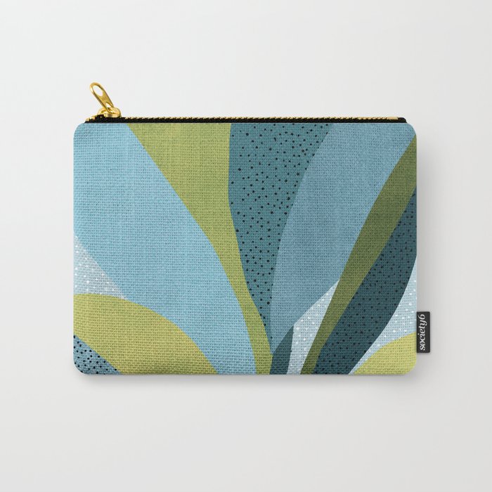 Abstract Maximal Flora in French Blue and Olive Carry All Pouch Gallery Image 1