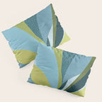 Abstract Maximal Flora in French Blue and Olive Pillow Sham Gallery Image 3