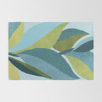 Abstract Maximal Flora in French Blue and Olive Rug Gallery Image 2