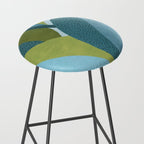 Abstract Maximal Flora in French Blue and Olive Stool Gallery Image 2