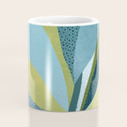 Abstract Maximal Flora in French Blue and Olive Coffee Mug Gallery Image 4