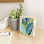 Abstract Maximal Flora in French Blue and Olive Mini Art Print Gallery Image 2