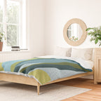 Abstract Maximal Flora in French Blue and Olive Duvet Cover Gallery Image 2