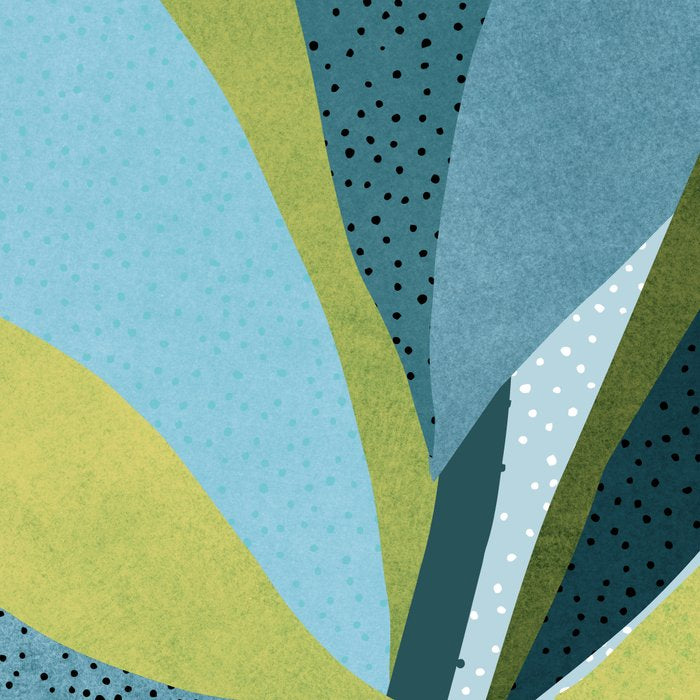 Abstract Maximal Flora in French Blue and Olive Coffee Mug Gallery Image 2