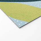 Abstract Maximal Flora in French Blue and Olive Welcome Mat Gallery Image 2