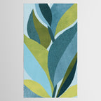 Abstract Maximal Flora in French Blue and Olive Tablecloth Gallery Image 2