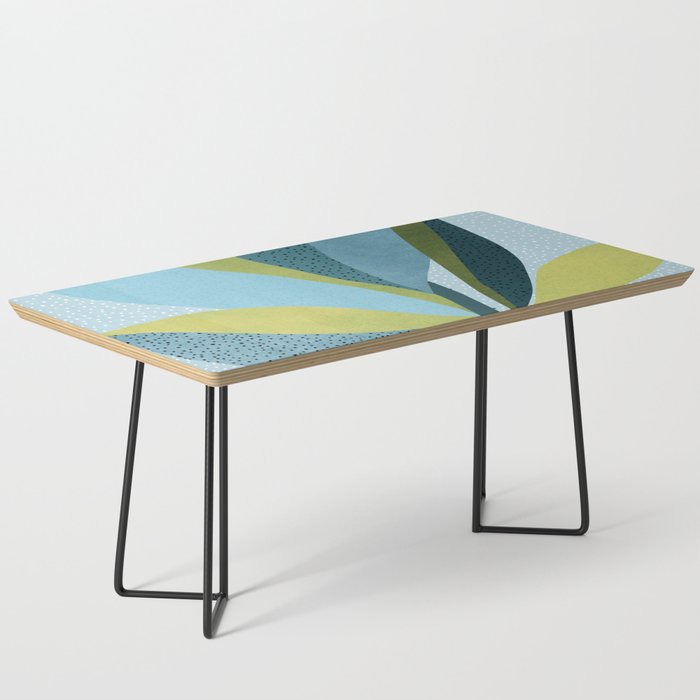 Abstract Maximal Flora in French Blue and Olive Coffee Table Gallery Image 1