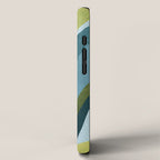 Abstract Maximal Flora in French Blue and Olive iPhone Case Gallery Image 2