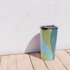 Abstract Maximal Flora in French Blue and Olive Travel Mug Gallery Image 4