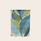 Abstract Maximal Flora in French Blue and Olive Wall Hanging Gallery Image 1