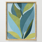 Abstract Maximal Flora in French Blue and Olive Serving Tray Gallery Image 1