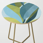 Abstract Maximal Flora in French Blue and Olive Side Table Gallery Image 2