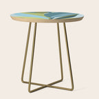 Abstract Maximal Flora in French Blue and Olive Side Table Gallery Image 1