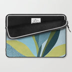 Abstract Maximal Flora in French Blue and Olive Laptop Sleeve Gallery Image 2