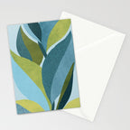 Abstract Maximal Flora in French Blue and Olive Stationery Card Gallery Image 2