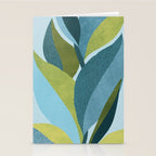 Abstract Maximal Flora in French Blue and Olive Stationery Card Gallery Image 2