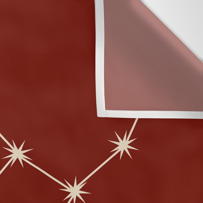 Virgo Zodiac Star Constellation Line Art Ruby Red Wall Tapestry Gallery Image 3
