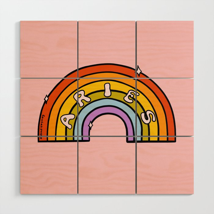 Aries Rainbow Wood Wall Art Gallery Image 1
