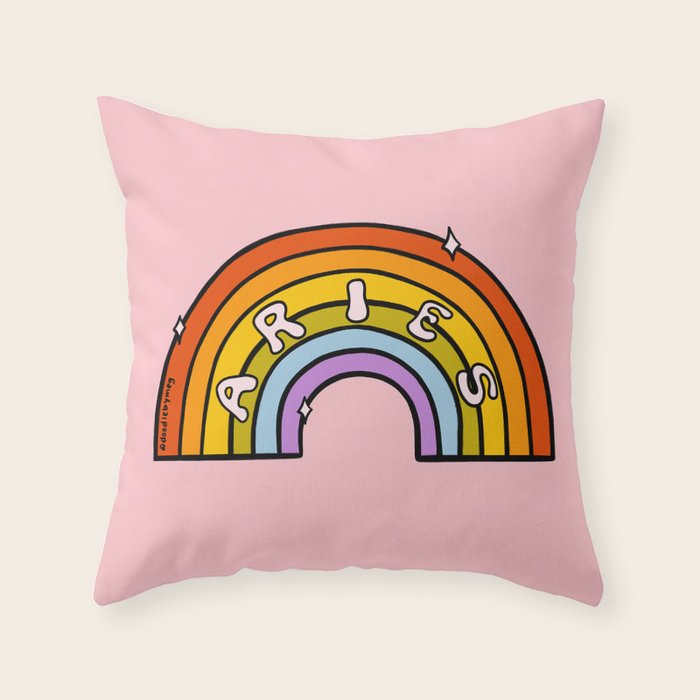 Aries Rainbow Throw Pillow Gallery Image 6