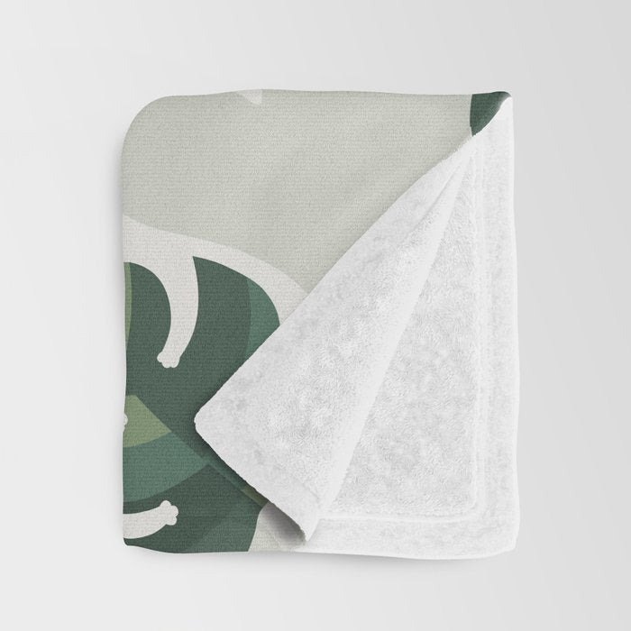 Monstera Cat pattern 1 Throw Blanket Gallery Image 3