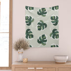 Monstera Cat pattern 1 Wall Tapestry Gallery Image 2