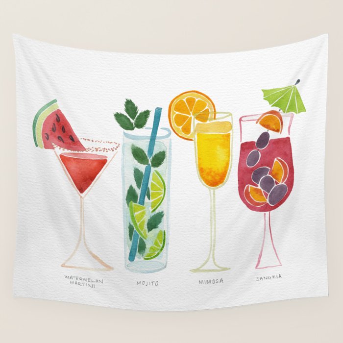 Summer Cocktails Wall Tapestry Gallery Image 1