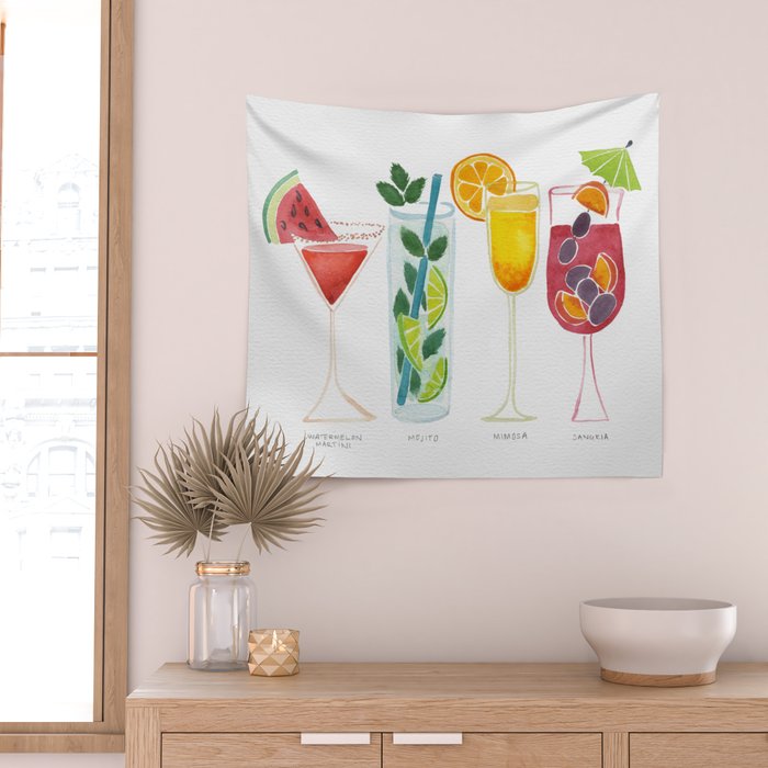 Summer Cocktails Wall Tapestry Gallery Image 2