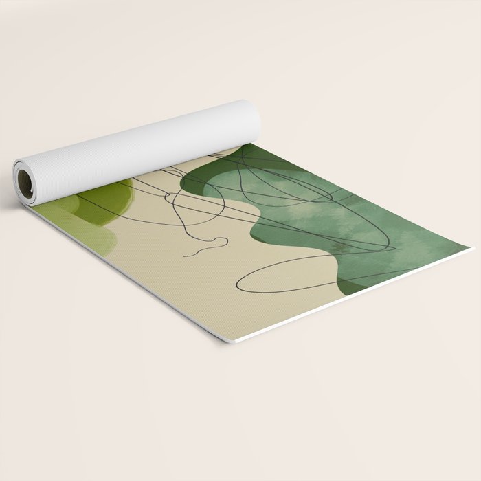 relations in green boho lines & shapes Yoga Mat Gallery Image 2