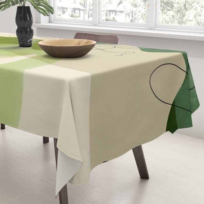 relations in green boho lines & shapes Tablecloth Gallery Image 3