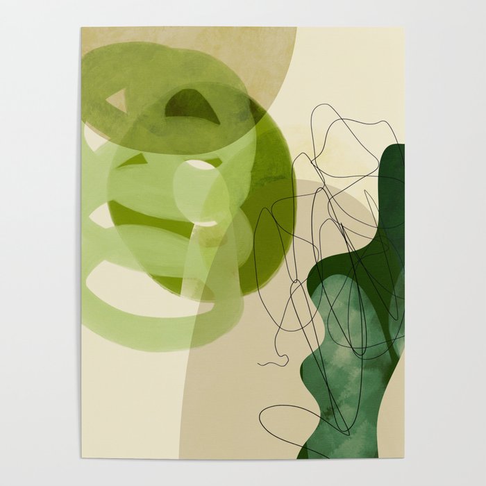 relations in green boho lines & shapes Poster Gallery Image 4