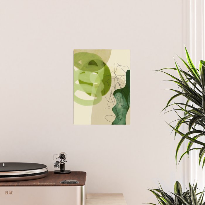 relations in green boho lines & shapes Poster Gallery Image 2