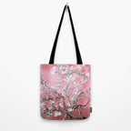 Van Gogh Timeless Almond Blossoms: White Blooms on a Classic Sweet Pink Canvas Tote Bag Gallery Image 2