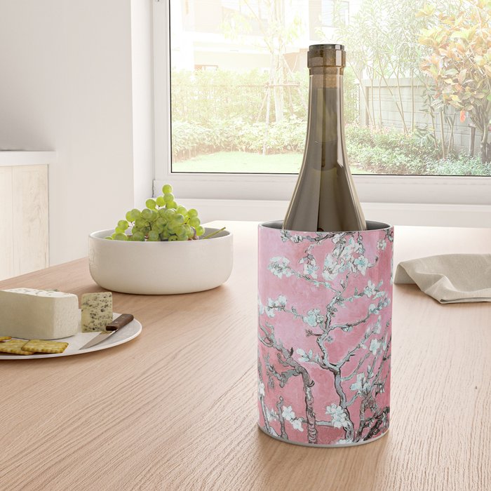 Van Gogh Timeless Almond Blossoms: White Blooms on a Classic Sweet Pink Canvas Wine Chiller Gallery Image 4