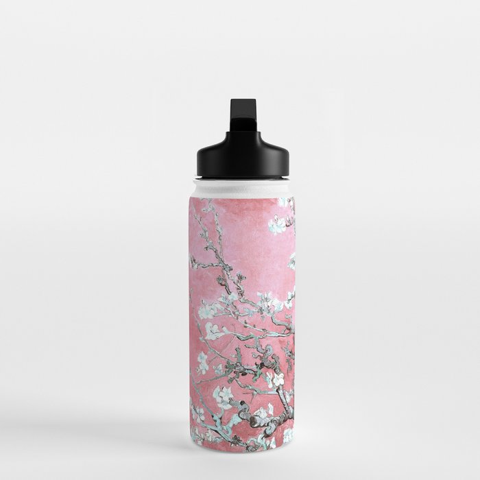 Van Gogh Timeless Almond Blossoms: White Blooms on a Classic Sweet Pink Canvas Water Bottle Gallery Image 3