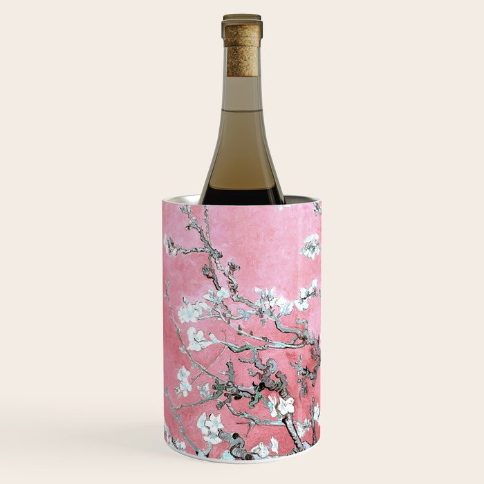 Van Gogh Timeless Almond Blossoms: White Blooms on a Classic Sweet Pink Canvas Wine Chiller Gallery Image 2