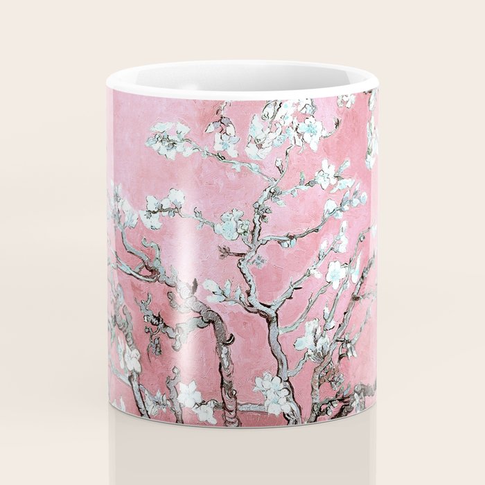 Van Gogh Timeless Almond Blossoms: White Blooms on a Classic Sweet Pink Canvas Coffee Mug Gallery Image 4