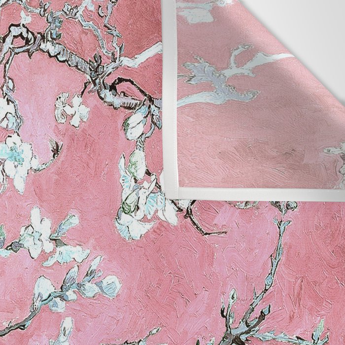 Van Gogh Timeless Almond Blossoms: White Blooms on a Classic Sweet Pink Canvas Wall Tapestry Gallery Image 3