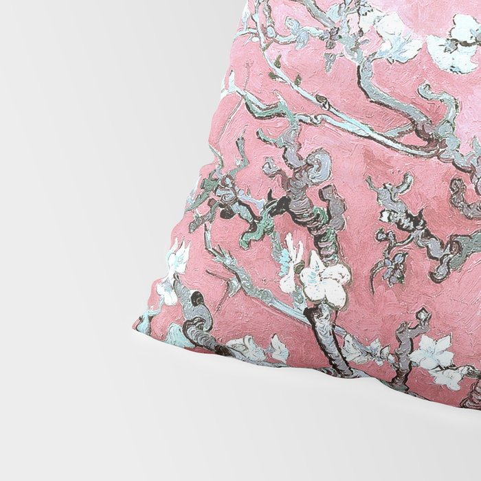 Van Gogh Timeless Almond Blossoms: White Blooms on a Classic Sweet Pink Canvas Pillow Sham Gallery Image 4