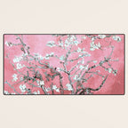 Van Gogh Timeless Almond Blossoms: White Blooms on a Classic Sweet Pink Canvas Desk Mat Gallery Image 3